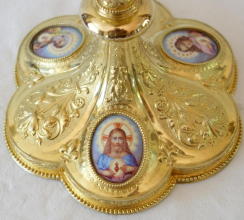 Solid silver gilt antique French Gothic Chalice.